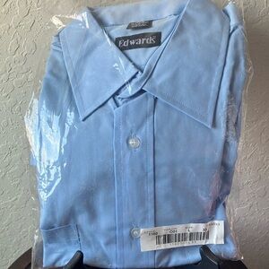 Edwards: Light Blue Long Sleeve Buttom down shirt- L (neck 16-16.5)